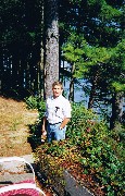 Fred Haydock; camp at Moussam Lake Maine